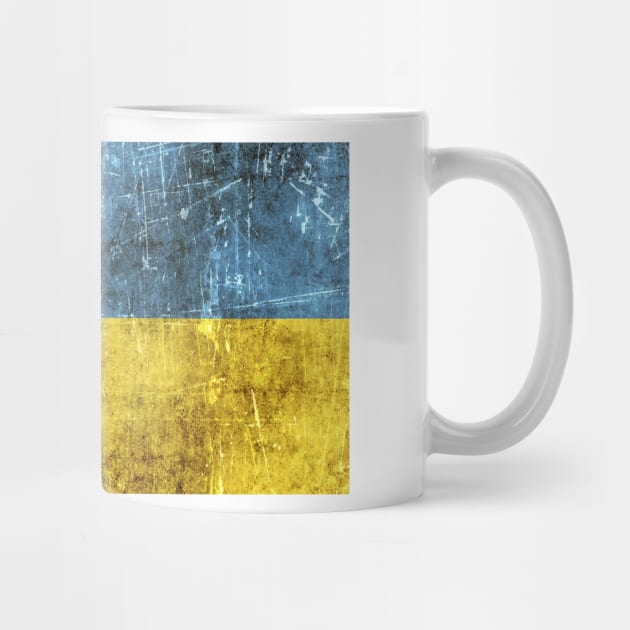 Vintage Aged and Scratched Ukrainian Flag by jeffbartels